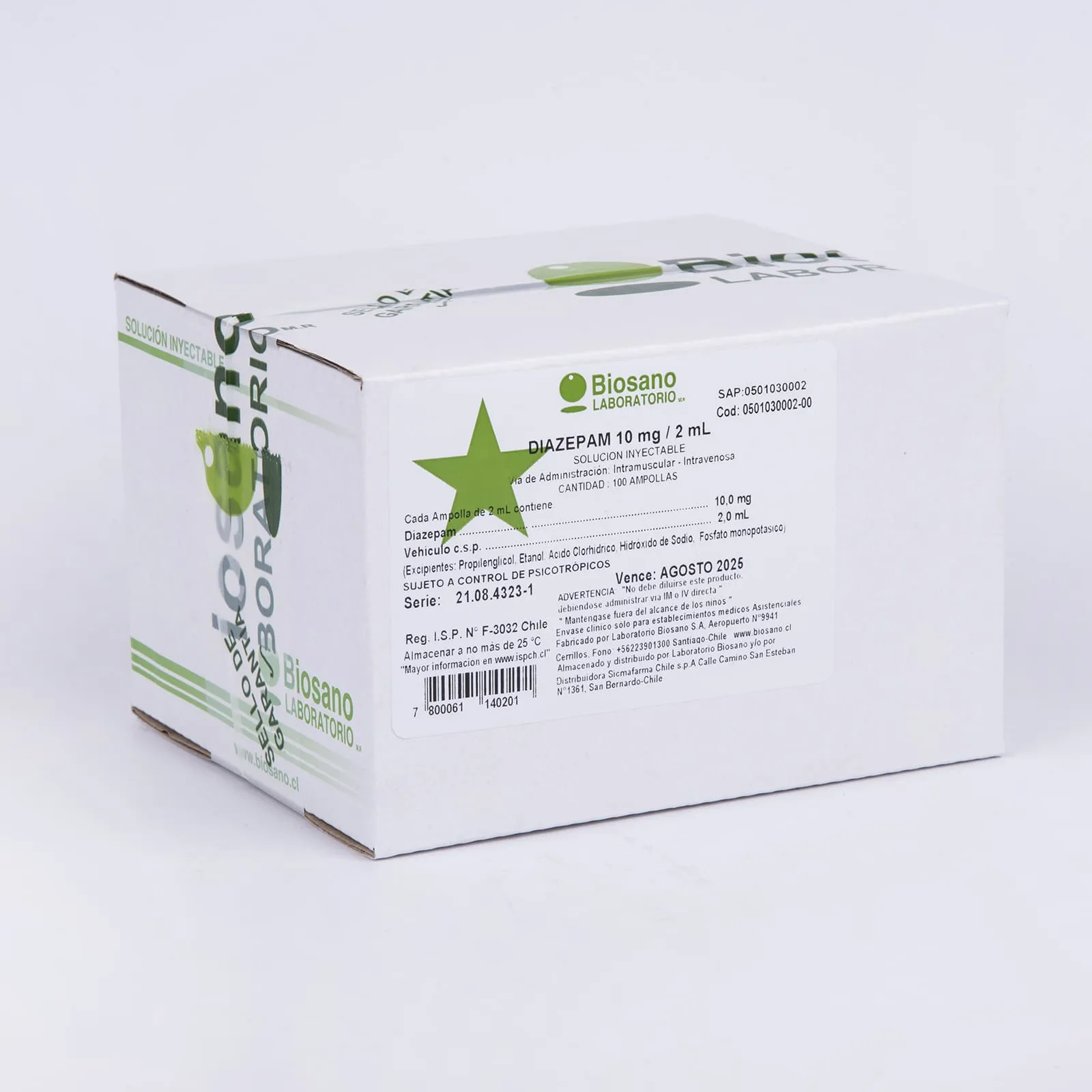 DIAZEPAM AMPOLLAS - DIAZEPAM 10mg/mL