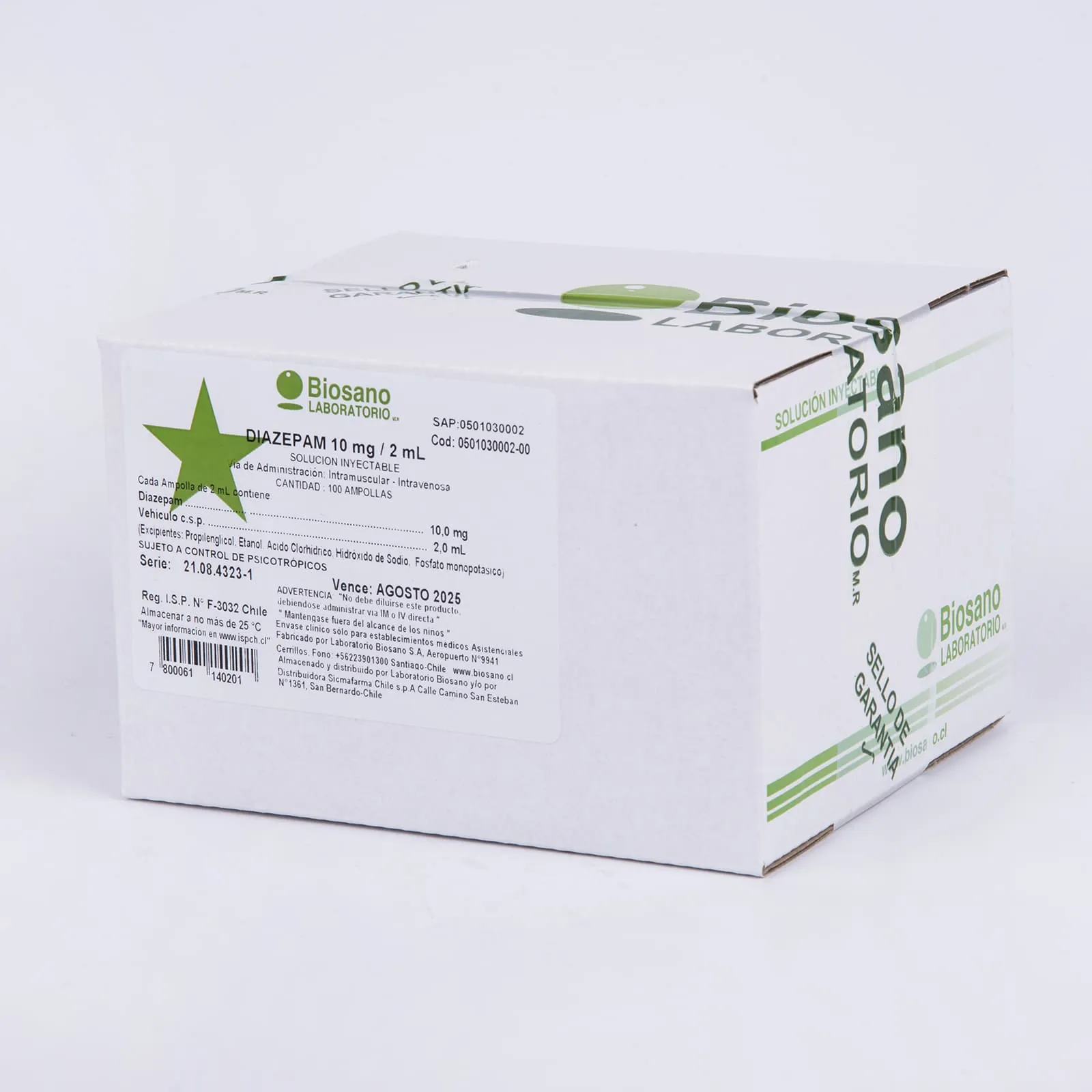 DIAZEPAM AMPOLLAS - DIAZEPAM 10mg/mL