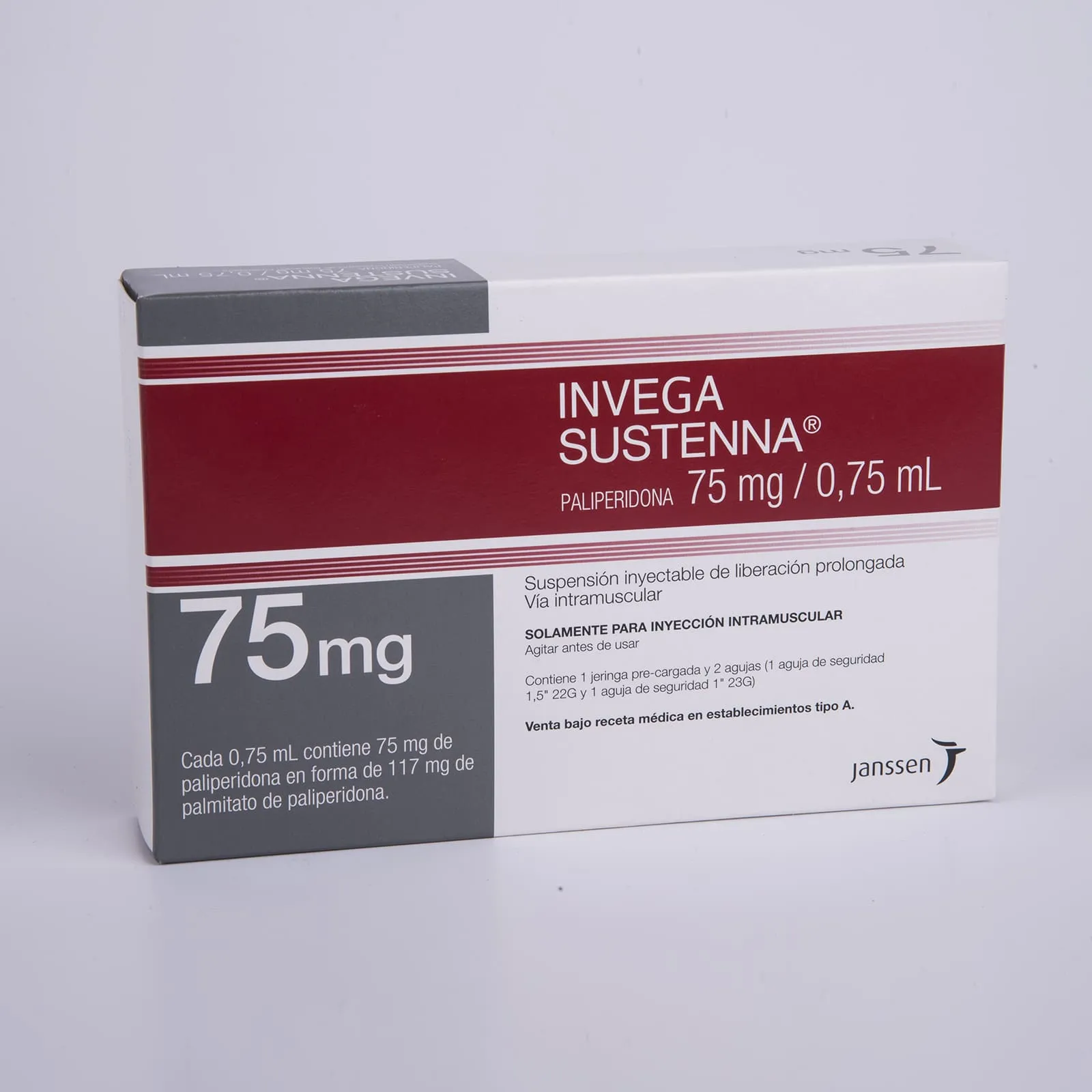 INVEGA SUSTENNA  75 MG - PALMITATO DE PALIPERIDONA 75 mg
