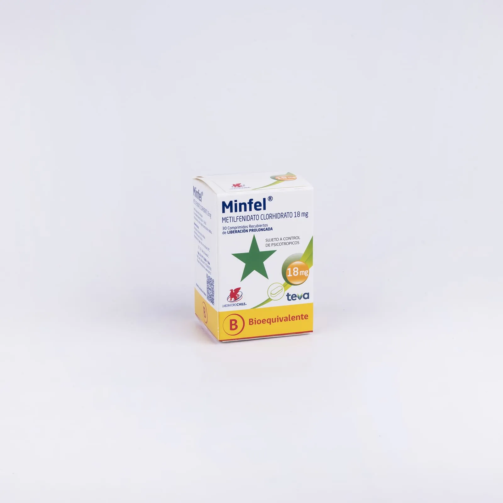 MINFEL 18 MG  LP - METILFENIDATO 18 mg