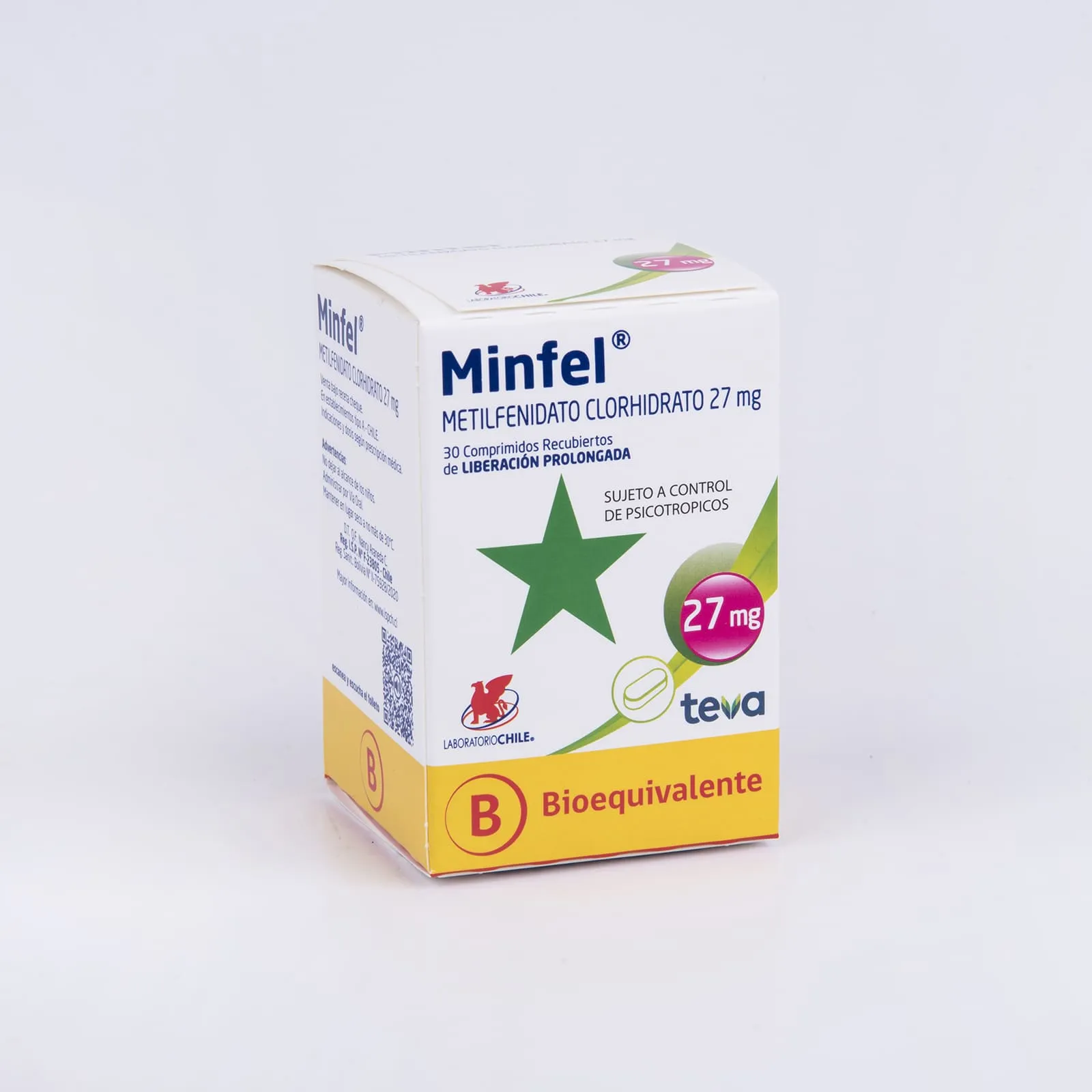 MINFEL 27 MG   LP - METILFENIDATO 27 mg