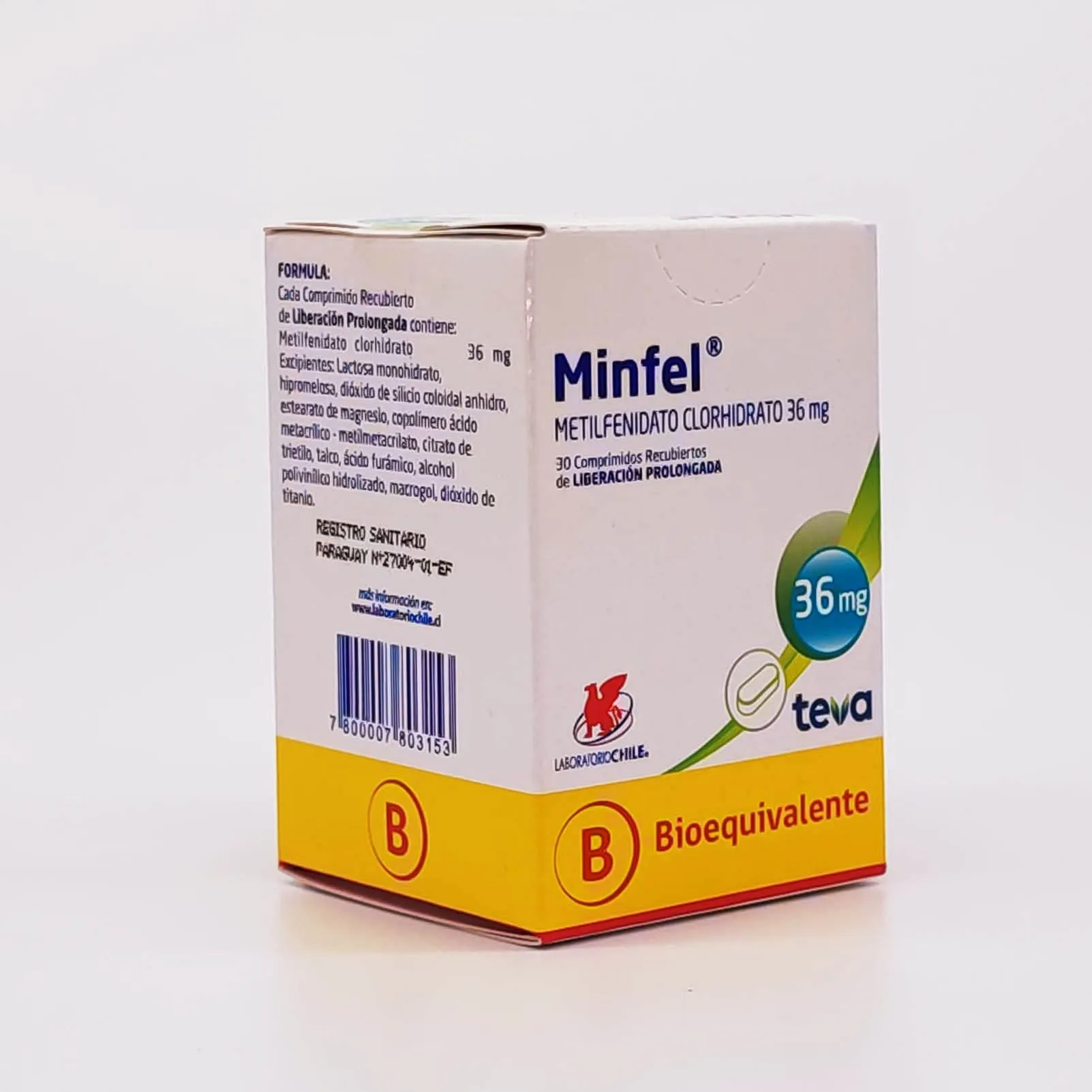 MINFEL 36 MG  LP - METILFENIDATO 36 mg